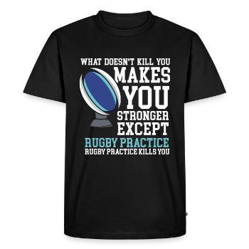 Rugby Rugby Player - Men's Premium Organic T-Shirt - black - Front - Nico (187cm)