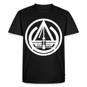Brunnenbauer Zunftzeichen - Männer Premium Bio T-Shirt - Schwarz - Vorne - Nico (187cm)