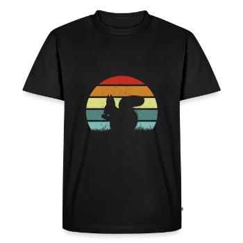 Squirrel Retro Squirrel Lover - Men's Premium Organic T-Shirt - black - Front - Nico (187cm)