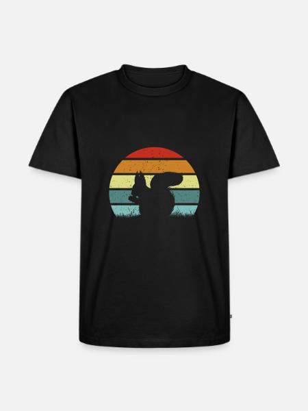 Squirrel Retro Squirrel Lover - Men's Premium Organic T-Shirt - black