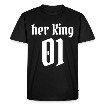 her king 01 king couple in love darling husband - Men's Premium Organic T-Shirt - black - Front - Nico (187cm)