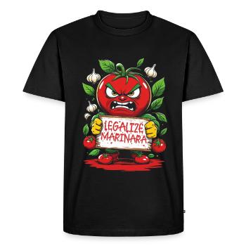 Légaliser la marinara - T-shirt Premium bio Homme - noir - Devant - Nico (187cm)