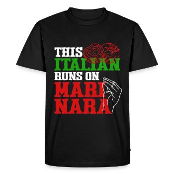 Marinara Cet Italien Roule Sur Marinara - T-shirt Premium bio Homme - noir - Devant - Nico (187cm)