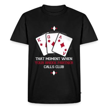 Bridge Players Bridge Partner Calls Club - Men's Premium Organic T-Shirt - black - Front - Nico (187cm)