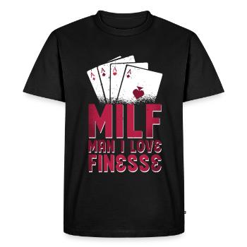 Joueur de bridge homme J’aime la finesse - T-shirt Premium bio Homme - noir - Devant - Nico (187cm)