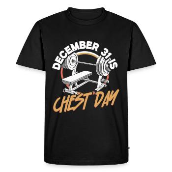 Chest Training Bodybuilder Gym - Men's Premium Organic T-Shirt - black - Front - Nico (187cm)