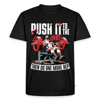 Chest Training Bodybuilder Gym - Men's Premium Organic T-Shirt - black - Front - Nico (187cm)