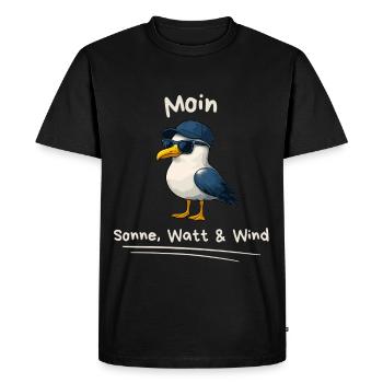 Moin Maritime Seagull avec dicton - T-shirt Premium bio Homme - noir - Devant - Nico (187cm)