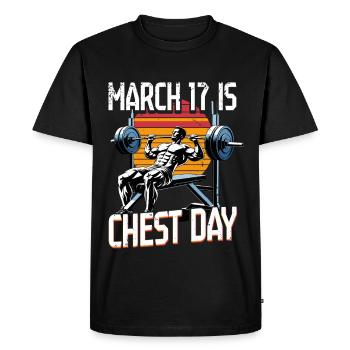 Chest Training Bodybuilders 17 March - Men's Premium Organic T-Shirt - black - Front - Nico (187cm)