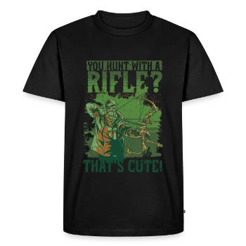 Sanglier Chasse au sanglier Chasseur de sanglier - T-shirt Premium bio Homme - noir - Devant - Nico (187cm)