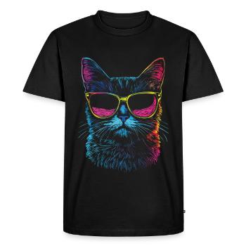 Chats avec des lunettes de soleil - T-shirt Premium bio Homme - noir - Devant - Nico (187cm)