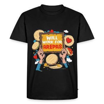 Arepa travaillera pour Arepas - T-shirt Premium bio Homme - noir - Devant - Nico (187cm)