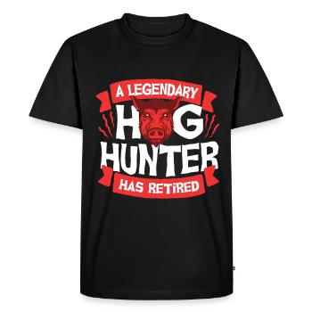 Wild Boar A Legandary Hog Hunter Has Retired - Men's Premium Organic T-Shirt - black - Front - Nico (187cm)