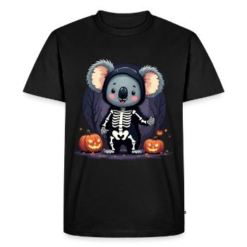 Skeleton Koala Skreeeeech! Halloween Koala bear - Men's Premium Organic T-Shirt - black - Front - Nico (187cm)