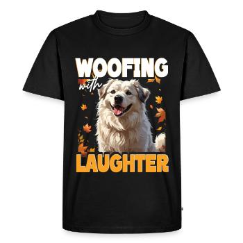 Alabai chien woofing avec rire - T-shirt Premium bio Homme - noir - Devant - Nico (187cm)