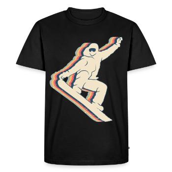 Snowboarding Snowboard Snowboarder Retro Line Art - Men's Premium Organic T-Shirt - black - Front - Nico (187cm)