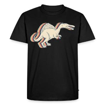 Spinosaurus dinosaure Retro Line Art - T-shirt Premium bio Homme - noir - Devant - Nico (187cm)