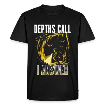 Höhlenforschung Spelunking Depths Call - Men's Premium Organic T-Shirt - black - Front - Nico (187cm)