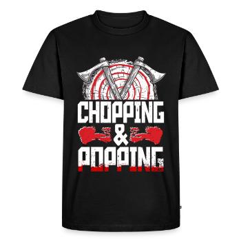 Axe Throwing Lumberjack Chopping & Popping - Men's Premium Organic T-Shirt - black - Front - Nico (187cm)
