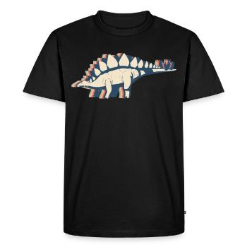 Stegosaurus dinosaure Retro Line Art - T-shirt Premium bio Homme - noir - Devant - Nico (187cm)