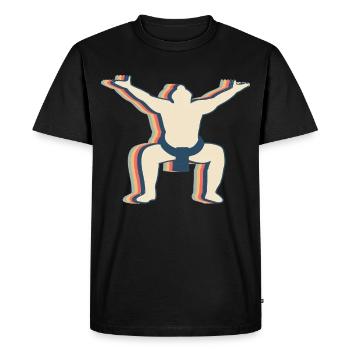 Sumo Wrestling Japanese Sumo Wrestler Retro - Men's Premium Organic T-Shirt - black - Front - Nico (187cm)