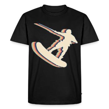Wakeboarding Wakeboard Wakeboarder Retro Line Art - Men's Premium Organic T-Shirt - black - Front - Nico (187cm)