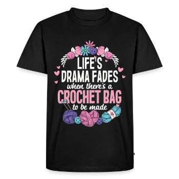 Crochet Knitting crochet bag to be made - Men's Premium Organic T-Shirt - black - Front - Nico (187cm)