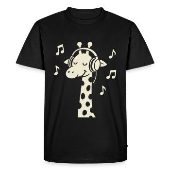 Lo-Fi Musique Girafe Rétro Vaporwave Hip Hop - T-shirt Premium bio Homme - noir - Devant - Nico (187cm)