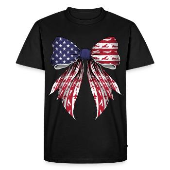 Coquette proue avion pilote aviation drapeau américain - T-shirt Premium bio Homme - noir - Devant - Nico (187cm)