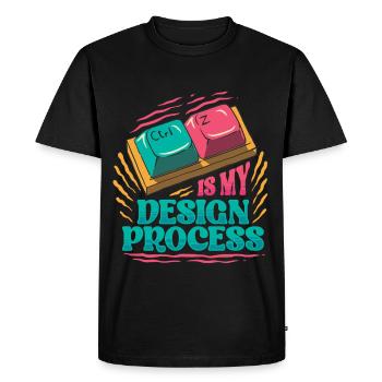 Graphiste, Design de communication, Design de médias - T-shirt Premium bio Homme - noir - Devant - Nico (187cm)