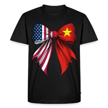 Coquette Bow Vietnam Roots Heritage Vietnamese - Men's Premium Organic T-Shirt - black - Front - Nico (187cm)