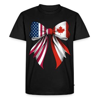 Coquette Bow Canada Roots Heritage Canadian Pride - Men's Premium Organic T-Shirt - black - Front - Nico (187cm)