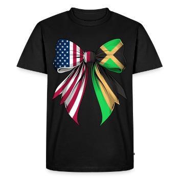 Coquette Bow Jamaica Roots Heritage Jamaican - Men's Premium Organic T-Shirt - black - Front - Nico (187cm)