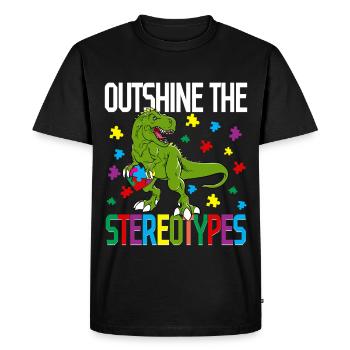 L’autisme autiste : éclipser les stéréotypes - T-shirt Premium bio Homme - noir - Devant - Nico (187cm)
