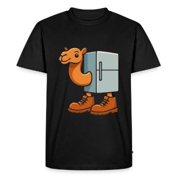 Brainrot Frigo Camelo - Drôle de meme Camel - T-shirt Premium bio Homme - noir - Devant - Nico (187cm)