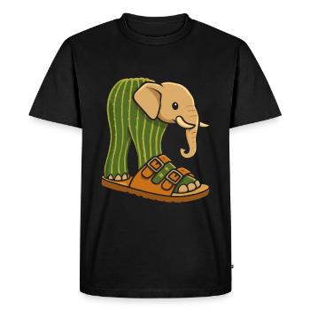 Brainrot Lirili Larila – Mème drôle - T-shirt Premium bio Homme - noir - Devant - Nico (187cm)