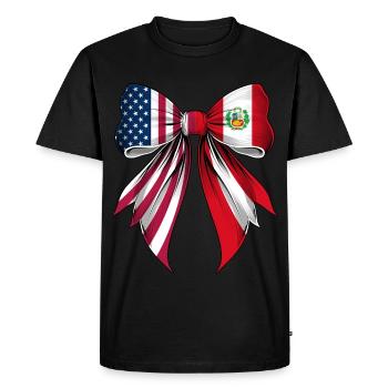 Coquette Arc Pérou Racines Héritage Péruvien - T-shirt Premium bio Homme - noir - Devant - Nico (187cm)