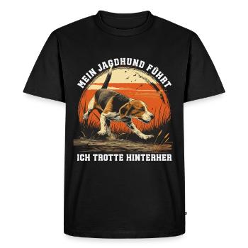 Hunter Gift Hunting License Passed Funny - Men's Premium Organic T-Shirt - black - Front - Nico (187cm)