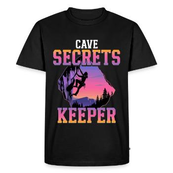 Höhlenforschung Spelunking Cave Secrets Keeper - Men's Premium Organic T-Shirt - black - Front - Nico (187cm)
