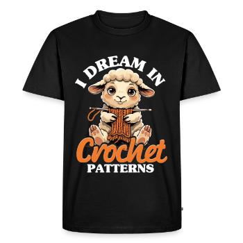Crochet Tricot Je rêve en modèles de crochet - T-shirt Premium bio Homme - noir - Devant - Nico (187cm)