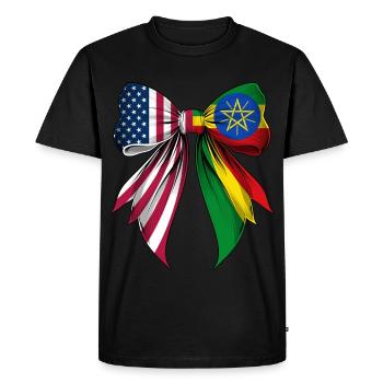 Coquette Boucle Ethiopie Racines Héritage - T-shirt Premium bio Homme - noir - Devant - Nico (187cm)
