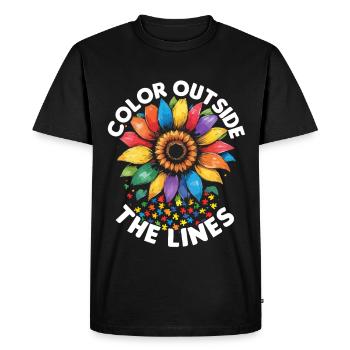 Autiste Autiste Autisme Couleur en dehors des lignes - T-shirt Premium bio Homme - noir - Devant - Nico (187cm)