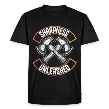 Axe Throwing Lumberjack Sharpness Unleashed - Men's Premium Organic T-Shirt - black - Front - Nico (187cm)