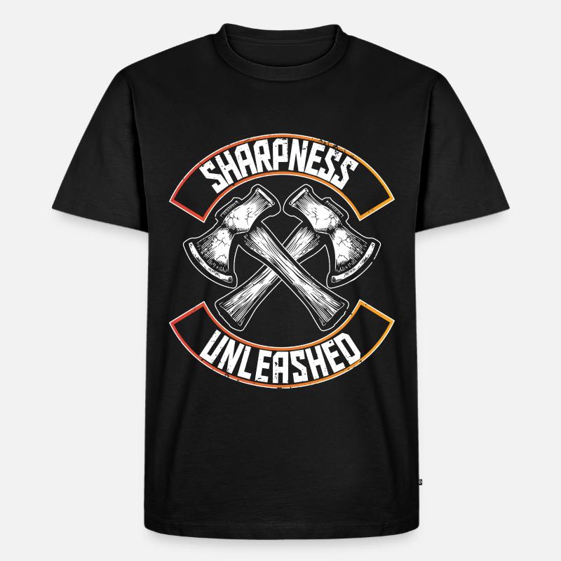 Axtwerfen Holzfäller Sharpness Unleashed - Männer Premium Bio T-Shirt - Schwarz