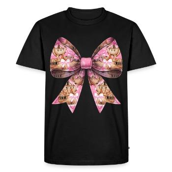 Coquette Bow Noah's Ark Christian Animals Pattern - Men's Premium Organic T-Shirt - black - Front - Nico (187cm)