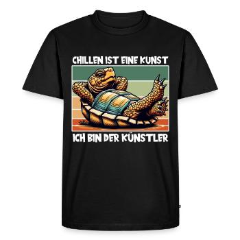 Turtle Lover Funny Saying - Men's Premium Organic T-Shirt - black - Front - Nico (187cm)