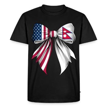Coquette Bow Nepal Roots Heritage Nepali Pride - Men's Premium Organic T-Shirt - black - Front - Nico (187cm)