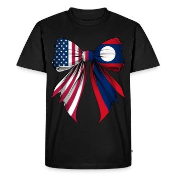 Coquette Bow Laos Roots Heritage Laotian Pride - Men's Premium Organic T-Shirt - black - Front - Nico (187cm)