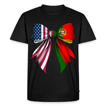 Coquette Arc Portugal Racines Fierté Portugaise - T-shirt Premium bio Homme - noir - Devant - Nico (187cm)