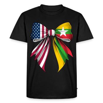 Coquette Arc Racines Birmanes Héritage Birmane Fierté - T-shirt Premium bio Homme - noir - Devant - Nico (187cm)